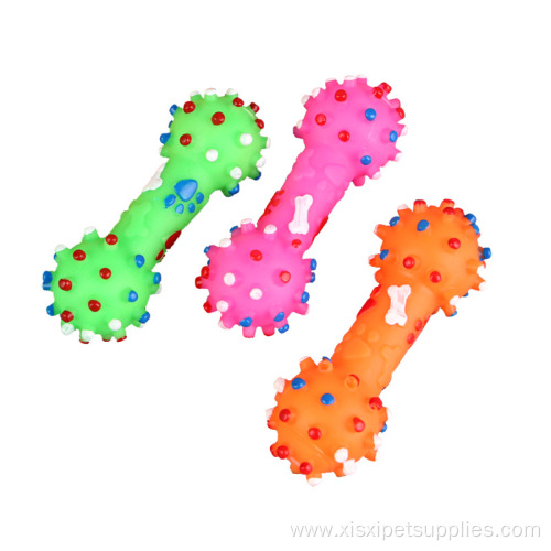 sales vinyl dumbbells squeaky dog toy pet supplies